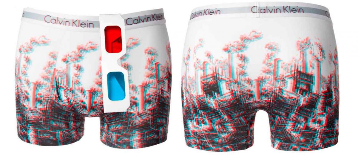 Calvin Klein 3d, мужское белье 3D Calvin Klein, белье 3D Calvin Klein, трусы 3d, 3d одежда, трусы с 3d эффектом, белье с 3d эффектом