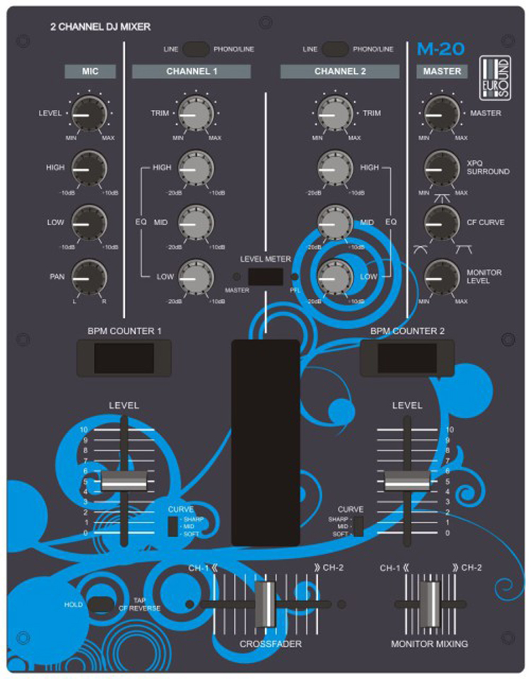 Eurosound M20, Eurosound M30, пульт Eurosound M20, M30, dj пульты, dj микшерный пульт, фото пульт dj, dj микшерный пульт купить, микширование, микширование музыки, микширование звука, микширование mp3